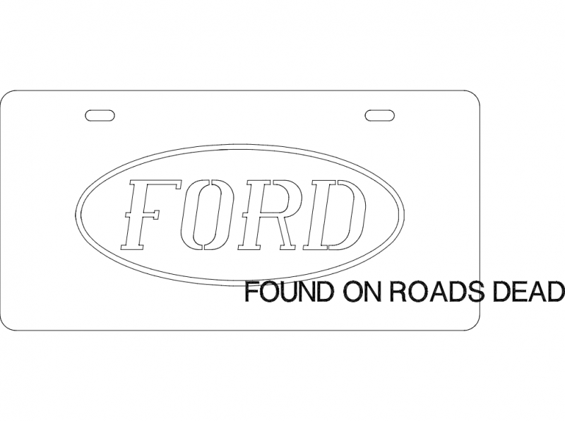 طرح پلاک فورد مناسب برای استفاده در دستگاه های cnc چوب و cnc لیزر - ford plate dxf file