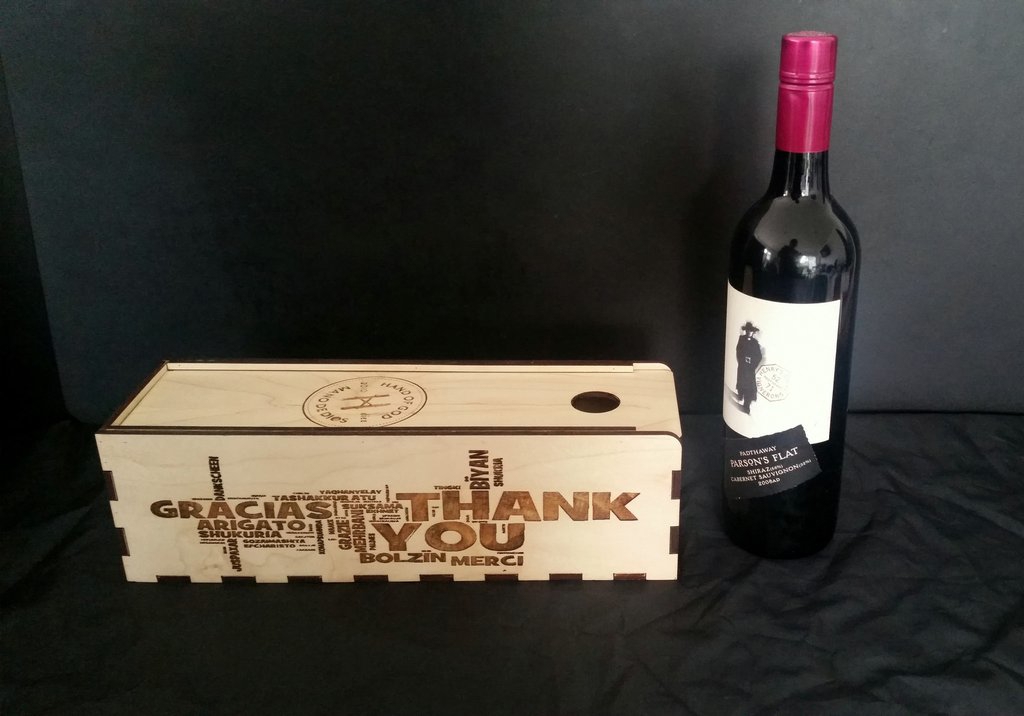 طرح جعبه کادویی نوشابه مناسب برای استفاده در دستگاه های cnc چوب و cnc لیزر - wine gift box dxf file