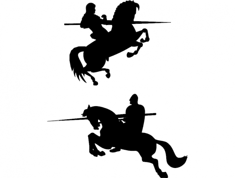 طرح شوالیه سوار بر اسب مناسب برای استفاده در دستگاه های cnc چوب و cnc لیزر - knight on horse dxf file