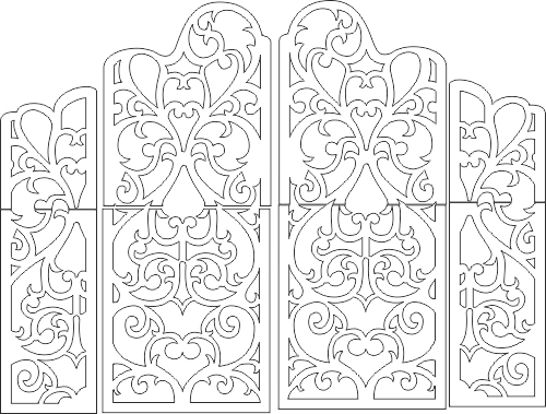 طرح پرده عروسی مناسب برای استفاده در دستگاه های cnc چوب و cnc لیزر - Design and vector for CNC machine