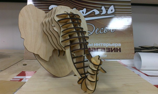 طرح پازل سه بعدی سر فیل مناسب برای استفاده در دستگاه های cnc چوب و cnc لیزر - elephant head 3d puzzle cdr file