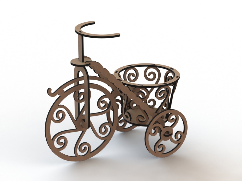 طرح 3mm bicicleta pequena مناسب برای استفاده در دستگاه های cnc چوب و cnc لیزر - bicicleta pequena 3mm dxf file
