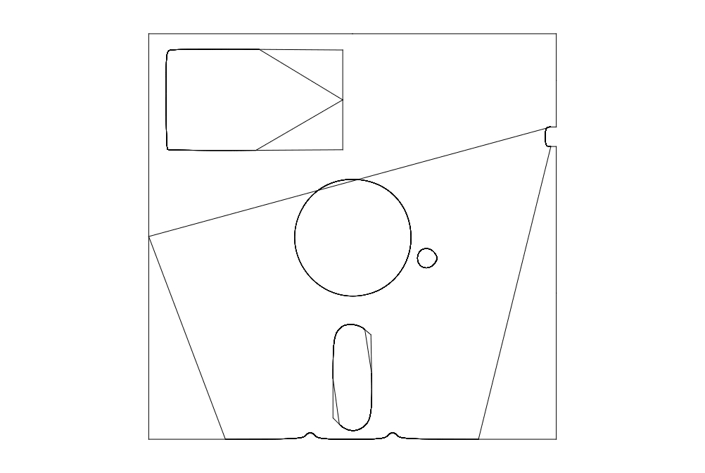 طرح فلاپی زیرلیوانی مناسب برای استفاده در دستگاه های cnc چوب و cnc لیزر - floppy coaster dxf file