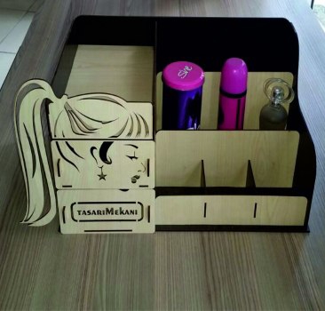 طرح جعبه لوازم آرایش مناسب برای استفاده در دستگاه های cnc چوب و cnc لیزر - makeupbox dxf file