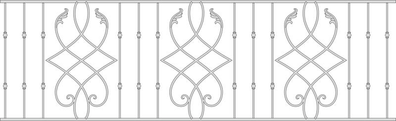 طرح فایل وکتور مدل نرده‌های فرفورژه مناسب برای استفاده در دستگاه های cnc چوب و cnc لیزر - wrought iron railings model vector cdr file