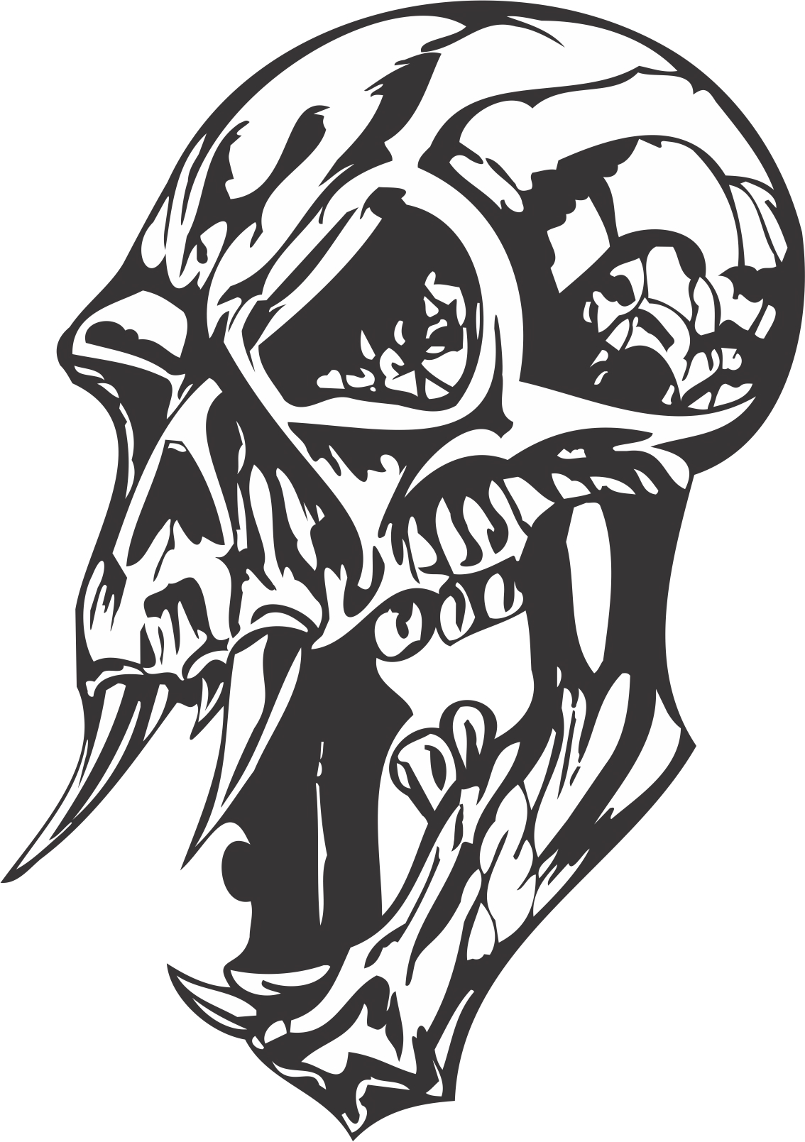 طرح فایل برش جمجمه مناسب برای استفاده در دستگاه های cnc چوب و cnc لیزر - skulls cut file dxf file