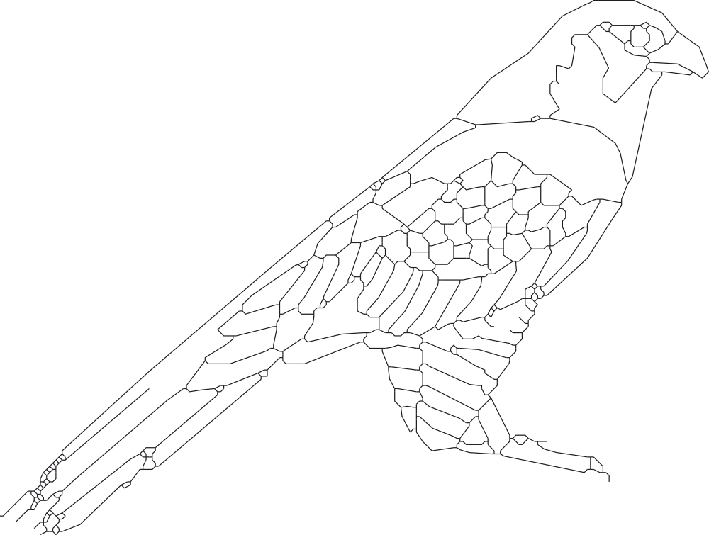طرح پرنده نشسته ۲ مناسب برای استفاده در دستگاه های cnc چوب و cnc لیزر - bird sitting 2 dxf file