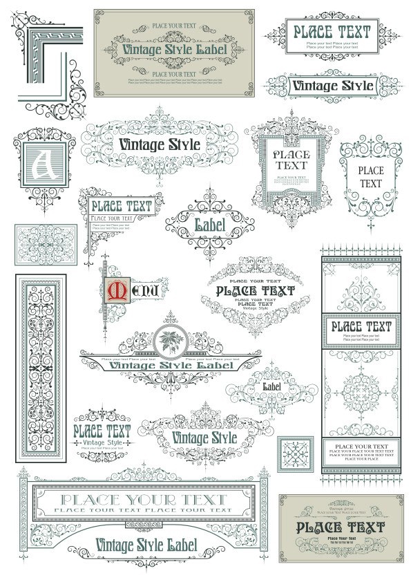 طرح قاب عکس قدیمی مناسب برای استفاده در دستگاه های cnc چوب و cnc لیزر - vintage decor frames cdr file
