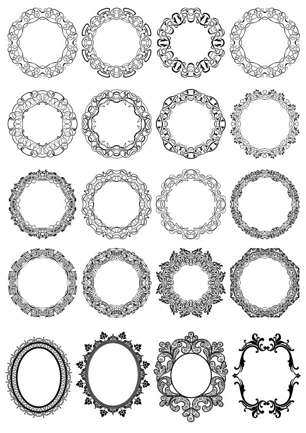 طرح فایل حاشیه گل دایره‌ای به شکل گل مناسب برای استفاده در دستگاه های cnc چوب و cnc لیزر - circle floral borders cdr file