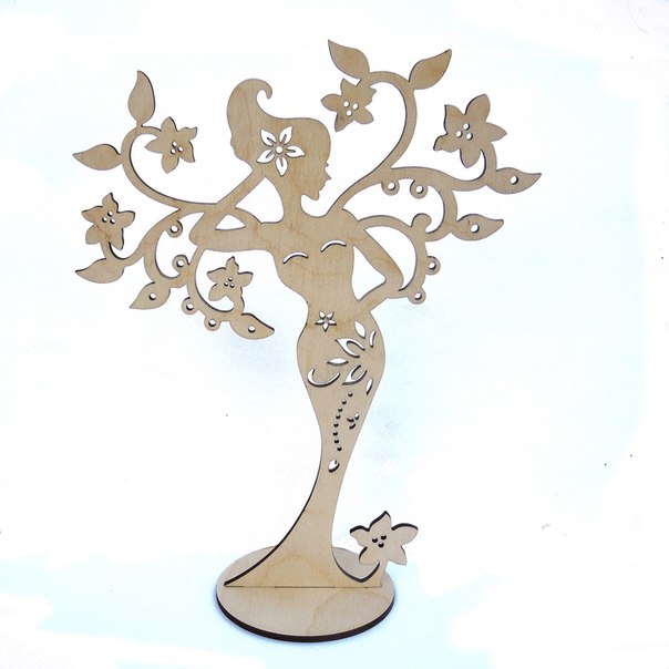 طرح پایه جواهرات زنانه مناسب برای استفاده در دستگاه های cnc چوب و cnc لیزر - woman jewelry stand laser cut cdr file