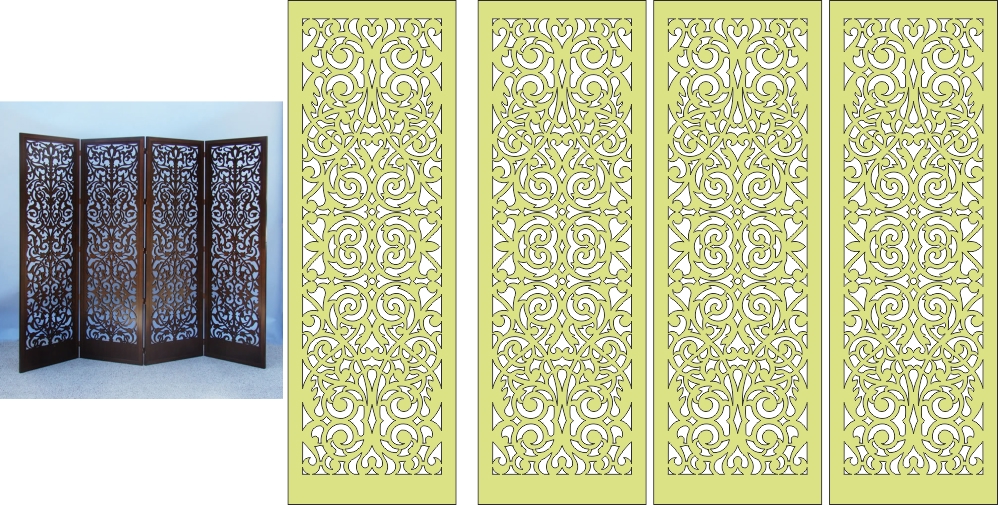 طرح شبکه، پاراوان مناسب برای استفاده در دستگاه های cnc چوب و cnc لیزر - reshetka shirma cdr file