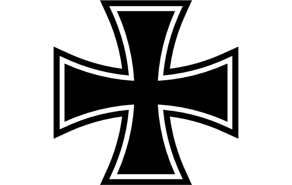 طرح صلیب آهنین مناسب برای استفاده در دستگاه های cnc چوب و cnc لیزر - iron cross dxf file