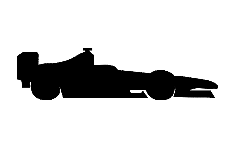 طرح سیلوئت ماشین فرمول یک مناسب برای استفاده در دستگاه های cnc چوب و cnc لیزر - formula 1 car silhouette dxf file