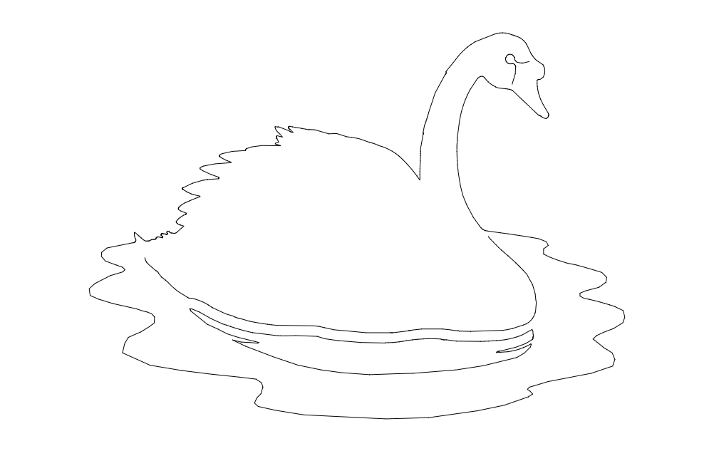 طرح قو روی آب مناسب برای استفاده در دستگاه های cnc چوب و cnc لیزر - swan on water dxf file