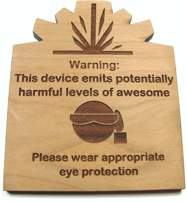 طرح لیبل هشدار دهنده مناسب برای استفاده در دستگاه های cnc چوب و cnc لیزر - laser cut warning label dxf file