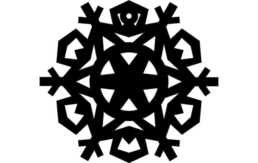 طرح دانه برف شماره ۸ مناسب برای استفاده در دستگاه های cnc چوب و cnc لیزر - design snowflake 8 dxf file