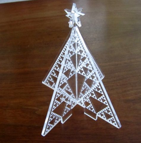 طرح مثلث سیرپینسکی اکریلیک مناسب برای استفاده در دستگاه های cnc چوب و cnc لیزر - laser cut acrylic sierpinski triangle
