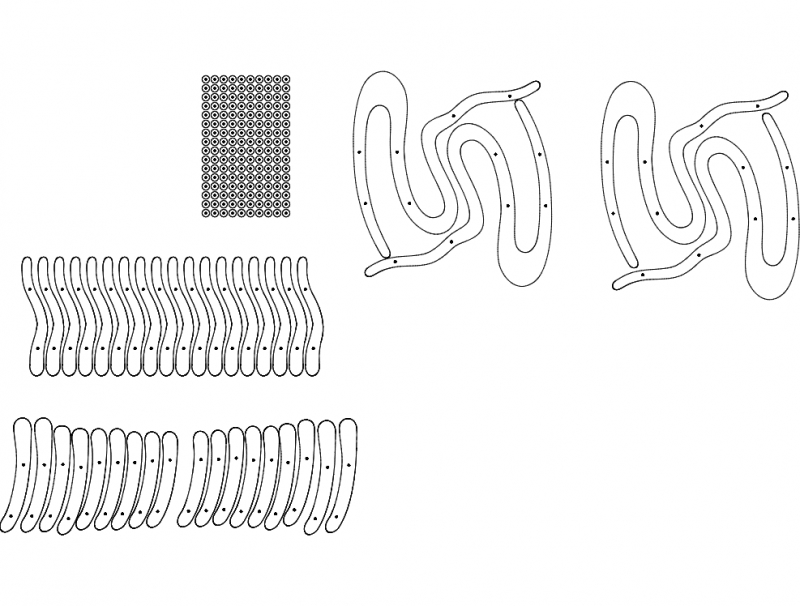 طرح تخته سه لایی ۱۵ میلی متری صندلی گهواره ای مناسب برای استفاده در دستگاه های cnc چوب و cnc لیزر - rocking chair plywood 15 mm dxf file