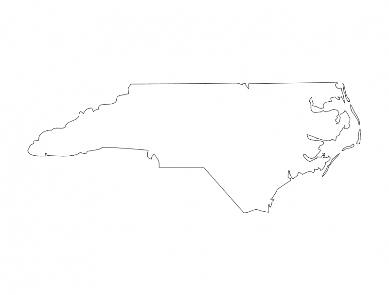 طرح نقشه کارولینای شمالی مناسب برای استفاده در دستگاه های cnc چوب و cnc لیزر - map of north carolina dxf file