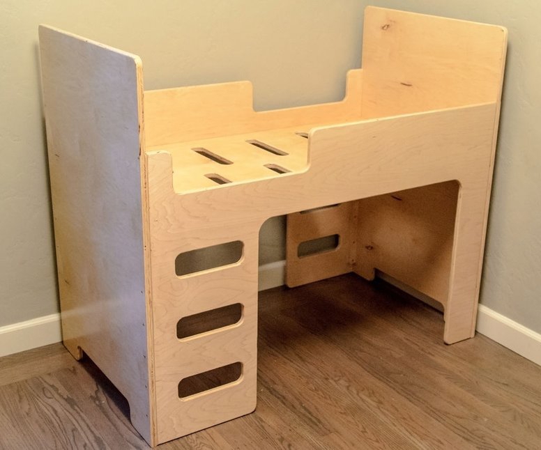 طرح تخت خواب دو طبقه کودک مناسب برای استفاده در دستگاه های cnc چوب و cnc لیزر - kids bunk bed dxf file