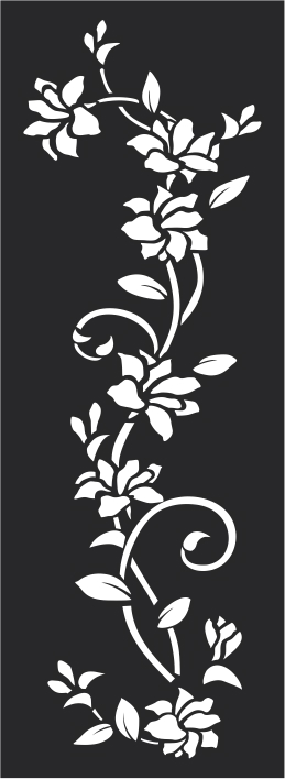 طرح برچسب دیواری گل های تاک سفید مناسب برای استفاده در دستگاه های cnc چوب و cnc لیزر - flowers wall decal white vines cdr file