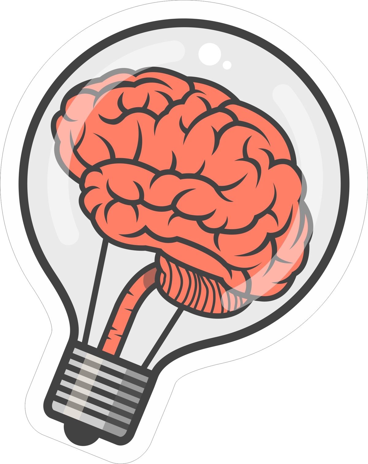 طرح برچسب لامپ مغزی مناسب برای استفاده در دستگاه های cnc چوب و cnc لیزر - brain bulb sticker cdr file