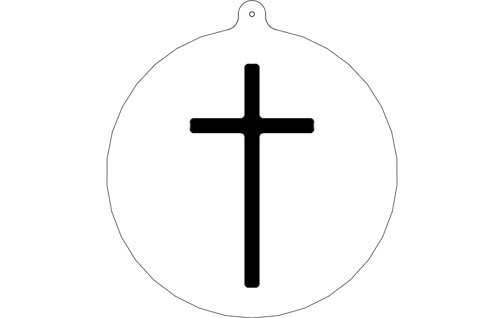طرح تزیین صلیب مناسب برای استفاده در دستگاه های cnc چوب و cnc لیزر - cross ornament dxf file