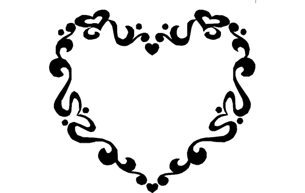 طرح قاب قلب مناسب برای استفاده در دستگاه های cnc چوب و cnc لیزر - heart frame dxf file