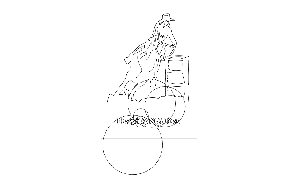 طرح مسابقه دهنده بشکه مناسب برای استفاده در دستگاه های cnc چوب و cnc لیزر - barrel racer a dxf file