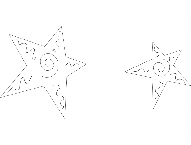طرح ستاره‌ها مناسب برای استفاده در دستگاه های cnc چوب و cnc لیزر - stars dxf file