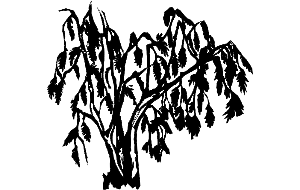 طرح درخت بید مناسب برای استفاده در دستگاه های cnc چوب و cnc لیزر - willow tree dxf file