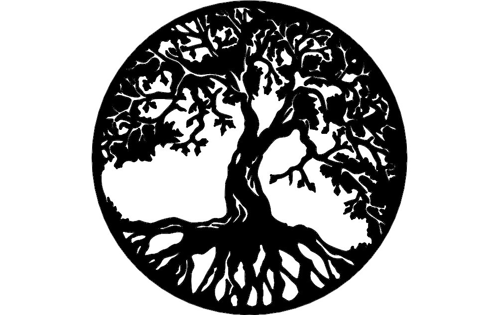 طرح درخت زندگی مناسب برای استفاده در دستگاه های cnc چوب و cnc لیزر - tree of life dxf file
