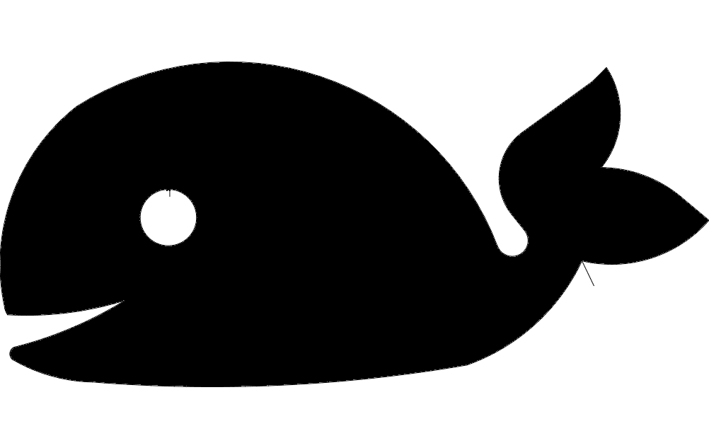 طرح سیلوئت نهنگ مناسب برای استفاده در دستگاه های cnc چوب و cnc لیزر - whale silhouette dxf file
