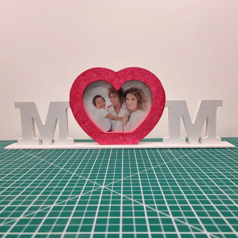 طرح قاب عکس ایستاده روز مادر مناسب برای استفاده در دستگاه های cnc چوب و cnc لیزر - laser cut mothers day standing picture frame