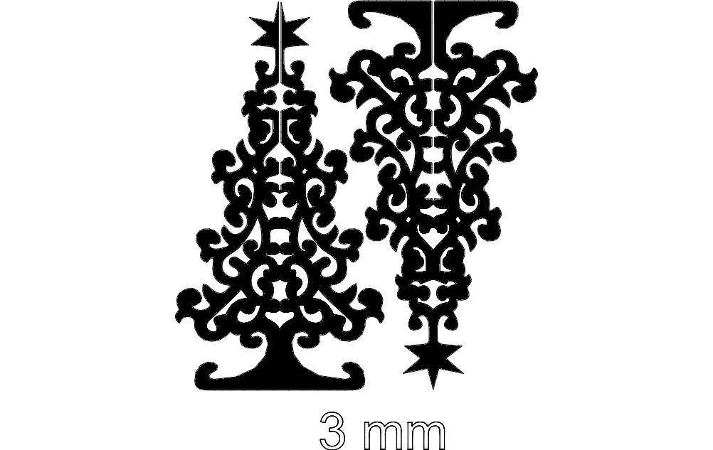 طرح پایه درخت مناسب برای استفاده در دستگاه های cnc چوب و cnc لیزر - tree stand dxf file
