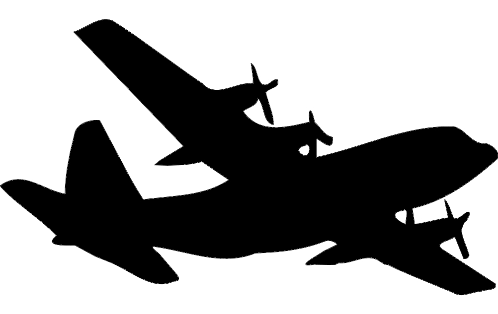 طرح سیلوئت c 130 مناسب برای استفاده در دستگاه های cnc چوب و cnc لیزر - c 130 silhouette dxf file
