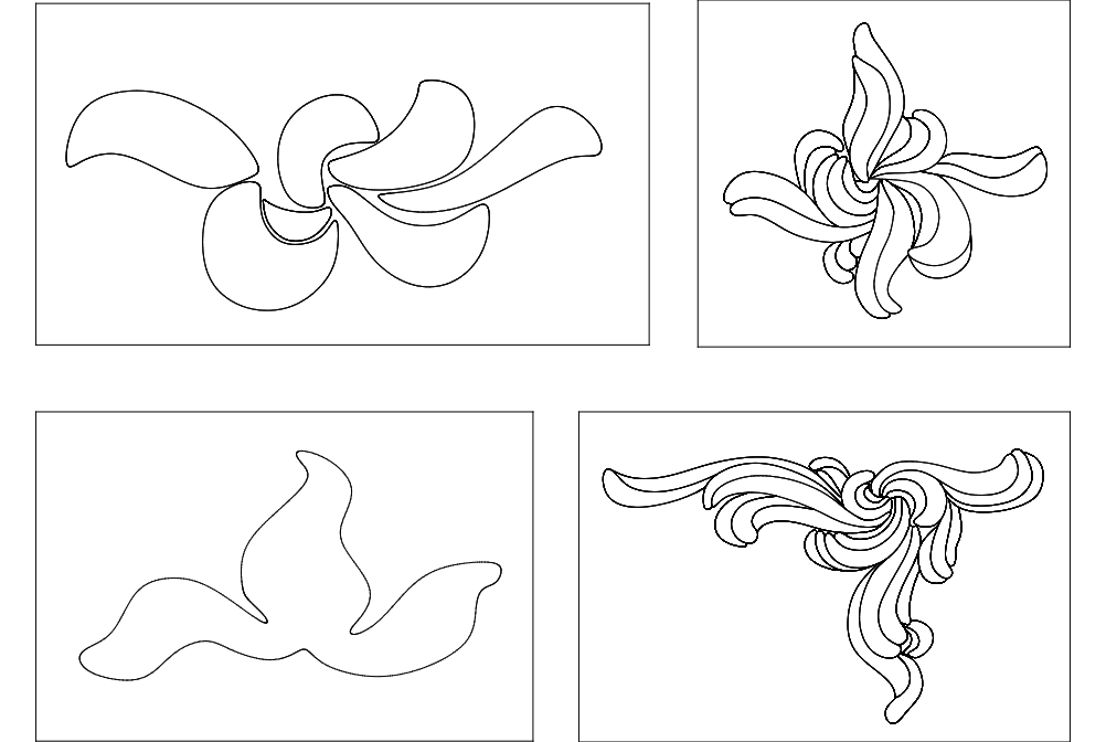 طرح گل مناسب برای استفاده در دستگاه های cnc چوب و cnc لیزر - flower design dxf file