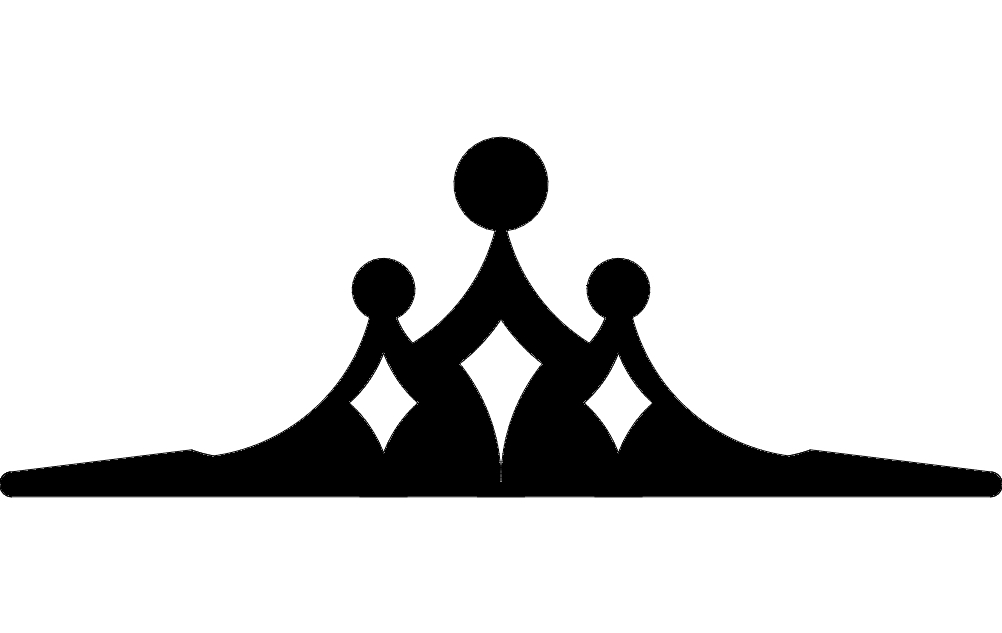 طرح تاج مناسب برای استفاده در دستگاه های cnc چوب و cnc لیزر - tiara dxf file