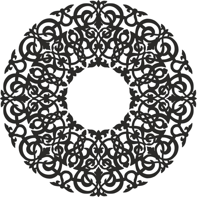 طرح پترن انتزاعی دایره‌ای مناسب برای استفاده در دستگاه های cnc چوب و cnc لیزر - round abstract pattern cdr file