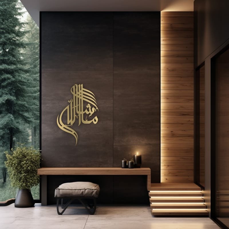 طرح خوشنویسی مدرن عربی ماشاءالله هنر دیوار مناسب برای استفاده در دستگاه های cnc چوب و cnc لیزر - Design and vector for CNC machine