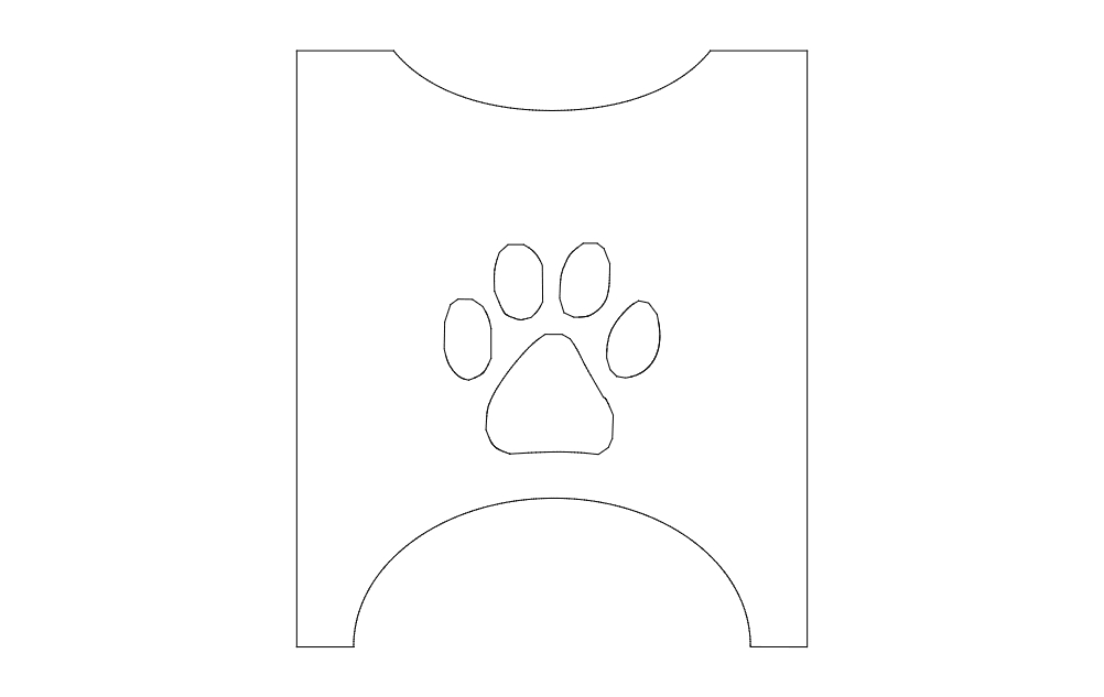 طرح پایه نگهدارنده کاسه سگ مناسب برای استفاده در دستگاه های cnc چوب و cnc لیزر - dog bowl stand sides dxf file
