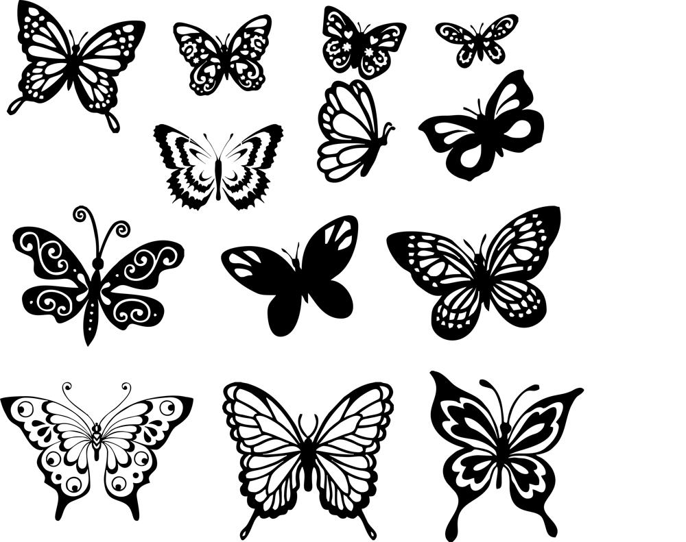 طرح مجموعه وکتور طرح پروانه مناسب برای استفاده در دستگاه های cnc چوب و cnc لیزر - butterfly vector art set cdr file