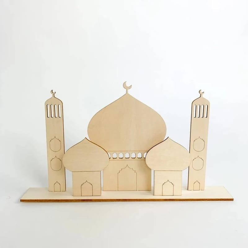 طرح کیت فعالیت چوبی مسجد کوچک مسلمانان با مناسب برای استفاده در دستگاه های cnc چوب و cnc لیزر - laser cut little muslim masjid wooden activity kit