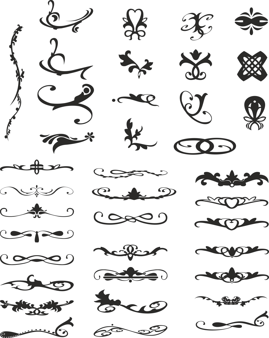 طرح وکتور تزئینات مناسب برای استفاده در دستگاه های cnc چوب و cnc لیزر - ornaments vector cdr file