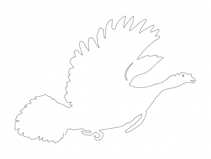 طرح سیلوئت پرنده در حال دویدن مناسب برای استفاده در دستگاه های cnc چوب و cnc لیزر - bird running silhouette dxf file