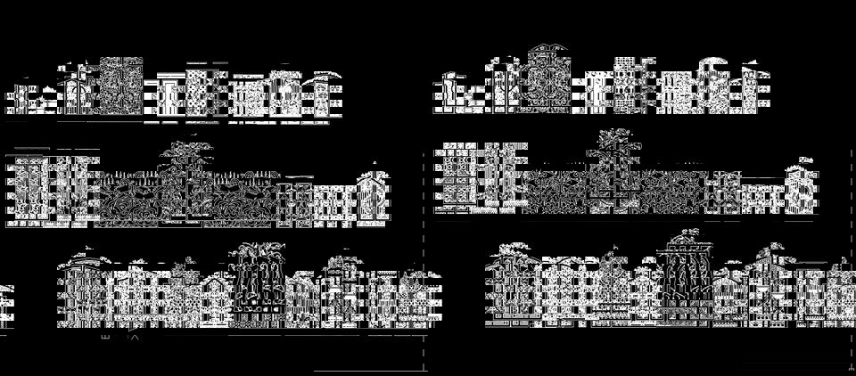 طرح فایل dwg نرده های دروازه مناسب برای استفاده در دستگاه های cnc چوب و cnc لیزر - gates fences dwg file