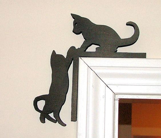 طرح درب بچه گربه ناز مناسب برای استفاده در دستگاه های cnc چوب و cnc لیزر - cute kitten door topper cdr file