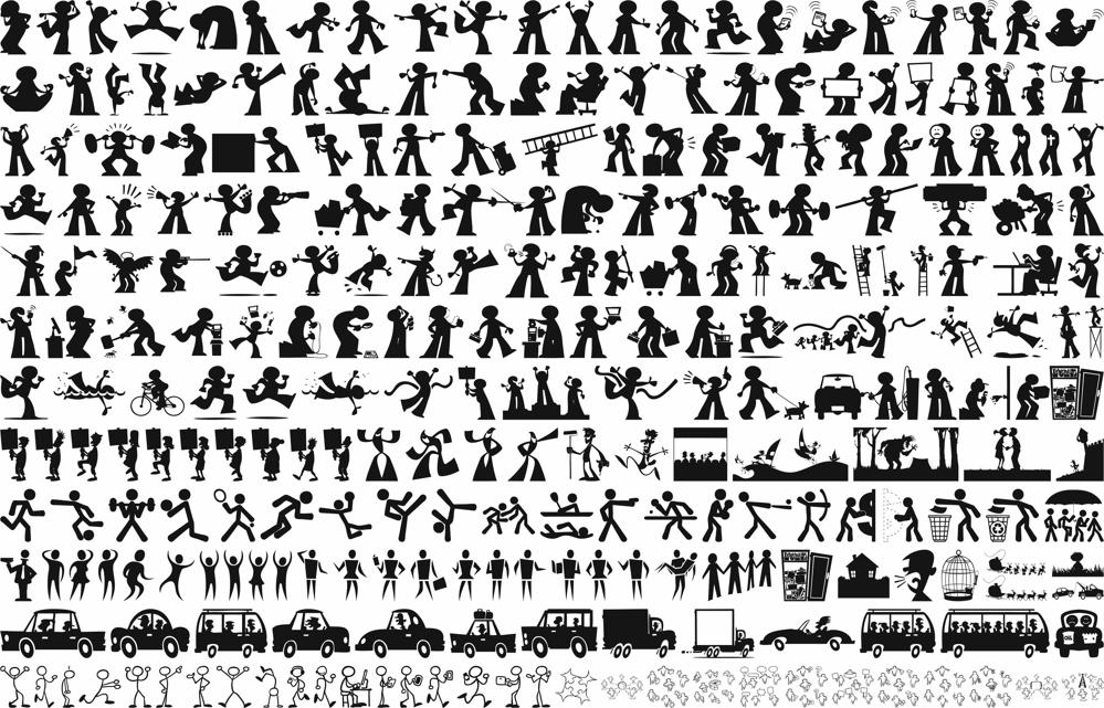 طرح فایل وکتور مجموعه تصاویر کودکانه مناسب برای استفاده در دستگاه های cnc چوب و cnc لیزر - kids silhouettes vector pack cdr file