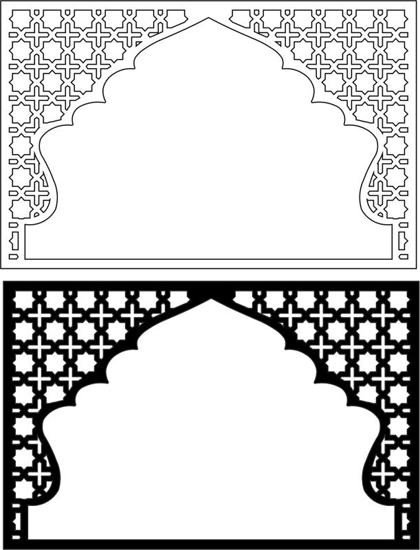 طرح نقش مراکشی مناسب برای استفاده در دستگاه های cnc چوب و cnc لیزر - moroccan pattern vector art eps file
