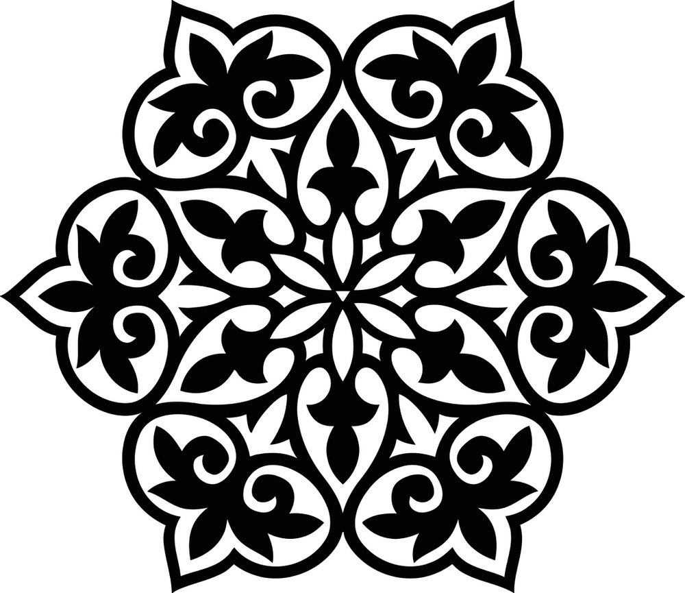 طرح گل و بوته هندسی مناسب برای استفاده در دستگاه های cnc چوب و cnc لیزر - floral geometric pattern cdr file